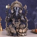 Ganesha Black Edition Brass Statue - 12" Height | Handcrafted Pure Brass Idol